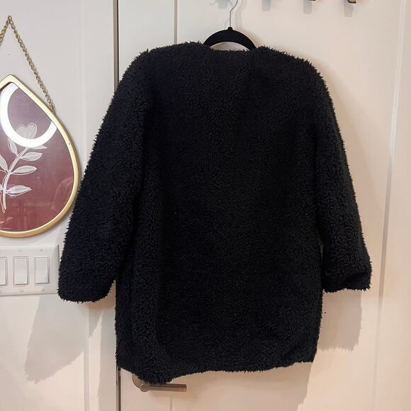 Aritzia WILFRED Black Labaratoire Teddy Coat Size 2 - Picture 2 of 7